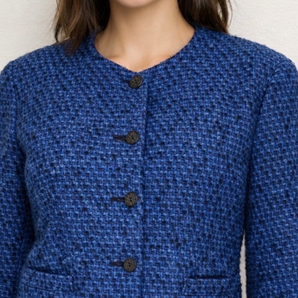 Pendleton Women's Navy Tweed Blazer, academia, Vintage, 100%Wool,‎ USA, classy